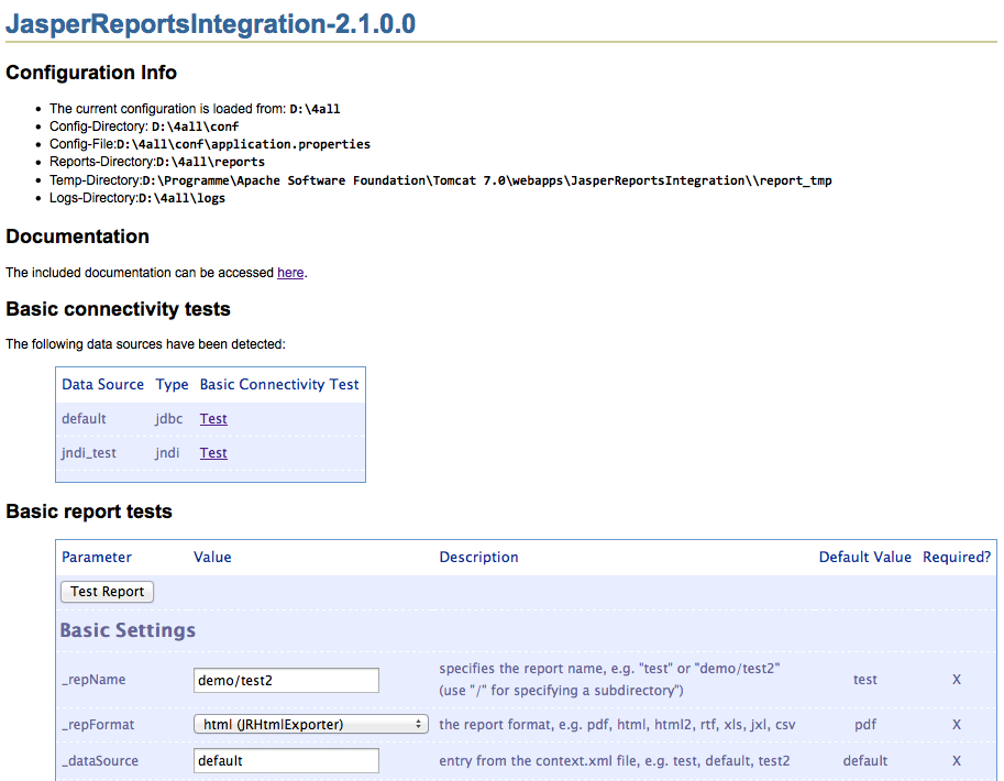 JasperReportsIntegration - Installation
